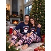 image:imageSWOMOG Christmas Couples Pajamas Sets Matching Women amp Men Long Sleeve Sleepwear Pjs Set Soft 2 Pcs LoungewearNavy Blue Santa