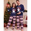 image:imageSWOMOG Christmas Couples Pajamas Sets Matching Women amp Men Long Sleeve Sleepwear Pjs Set Soft 2 Pcs LoungewearNavy Blue Santa
