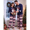 image:imageSWOMOG Christmas Couples Pajamas Sets Matching Women amp Men Long Sleeve Sleepwear Pjs Set Soft 2 Pcs LoungewearNavy Blue Santa