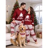 image:imageSWOMOG Christmas Couples Pajamas Sets Matching Women amp Men Long Sleeve Sleepwear Pjs Set Soft 2 Pcs LoungewearWhite Red Christmas