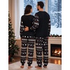 image:imageSWOMOG Christmas Family Matching Pajamas Long Sleeve Button Down Pj SetBlack Christmas Tree