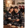 image:imageSWOMOG Christmas Family Matching Pajamas Long Sleeve Button Down Pj SetBlack Christmas Tree