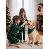 image:imageSWOMOG Christmas Family Matching Pajamas Long Sleeve Button Down Pj SetBlack Green Plaid