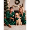 image:imageSWOMOG Christmas Family Matching Pajamas Long Sleeve Button Down Pj SetBlack Green Plaid