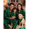 image:imageSWOMOG Christmas Family Matching Pajamas Long Sleeve Button Down Pj SetBlack Green Plaid