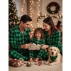 image:imageSWOMOG Christmas Family Matching Pajamas Long Sleeve Button Down Pj SetBlack Green Plaid