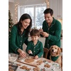 image:imageSWOMOG Christmas Family Matching Pajamas Long Sleeve Button Down Pj SetChristmas Green