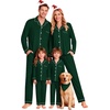 image:imageSWOMOG Christmas Family Matching Pajamas Long Sleeve Button Down Pj SetChristmas Green