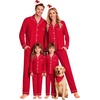 image:imageSWOMOG Christmas Family Matching Pajamas Long Sleeve Button Down Pj SetRed