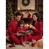 image:imageSWOMOG Christmas Family Matching Pajamas Long Sleeve Button Down Pj SetRed