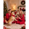 image:imageSWOMOG Christmas Family Matching Pajamas Long Sleeve Button Down Pj SetRed