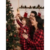 image:imageSWOMOG Christmas Family Matching Pajamas Long Sleeve Button Down Pj SetRed Black Plaid