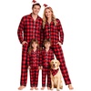 image:imageSWOMOG Christmas Family Matching Pajamas Long Sleeve Button Down Pj SetRed Black Plaid