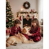 image:imageSWOMOG Christmas Family Matching Pajamas Long Sleeve Button Down Pj SetRed Black Plaid