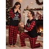 image:imageSWOMOG Christmas Family Matching Pajamas Long Sleeve Button Down Pj SetRed Christmas Elk
