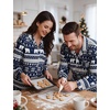 image:imageSWOMOG Christmas Family Matching Pajamas Long Sleeve Button Down Pj SetSnow