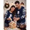 image:imageSWOMOG Christmas Family Matching Pajamas Long Sleeve Button Down Pj SetSnow Hat