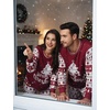 image:imageSWOMOG Christmas Family Matching Pajamas Long Sleeve Button Down Pj SetWine Red Tree