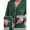 image:imageSWOMOG Couple Matching Pajamas Sets Women amp Men Button Down Pjs Long SleeveGreen