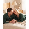 image:imageSWOMOG Couple Matching Pajamas Sets Women amp Men Button Down Pjs Long SleeveGreen