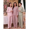 image:imageSWOMOG Couple Matching Pajamas Sets Women amp Men Button Down Pjs Long SleevePink Striped