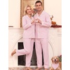 image:imageSWOMOG Couple Matching Pajamas Sets Women amp Men Button Down Pjs Long SleevePink Striped