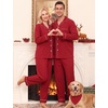 image:imageSWOMOG Couple Matching Pajamas Sets Women amp Men Button Down Pjs Long SleeveRed