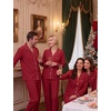 image:imageSWOMOG Couple Matching Pajamas Sets Women amp Men Button Down Pjs Long SleeveRed