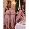 image:imageSWOMOG Couple Matching Pajamas Sets Women amp Men Button Down Pjs Long SleeveRed Striped