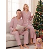 image:imageSWOMOG Couple Matching Pajamas Sets Women amp Men Button Down Pjs Long SleeveRed Striped
