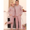 image:imageSWOMOG Couple Matching Pajamas Sets Women amp Men Button Down Pjs Long SleeveRed Striped