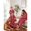 image:imageSWOMOG Family Matching Christmas Pajama Sets UltraSoft PJs Sets Long Sleeve Button Down SleepwearRed Striped