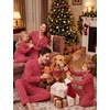 image:imageSWOMOG Family Matching Christmas Pajama Sets UltraSoft PJs Sets Long Sleeve Button Down SleepwearRed Striped