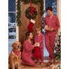 image:imageSWOMOG Family Matching Christmas Pajama Sets UltraSoft PJs Sets Long Sleeve Button Down SleepwearRed Striped