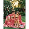 image:imageSWOMOG Family Matching Christmas Pajama Sets UltraSoft PJs Sets Long Sleeve Button Down SleepwearRed Striped