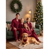 image:imageSWOMOG Family Matching Christmas Pajama Sets UltraSoft PJs Sets Long Sleeve Button Down SleepwearWine Red