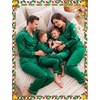 image:imageSWOMOG Family Matching Christmas Pajamas Set Silk Satin Long Sleeve Sleepwear WomenMenKids Button Down Loungewear Pj SetEmerald Green