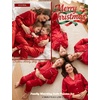image:imageSWOMOG Family Matching Christmas Pajamas Set Silk Satin Long Sleeve Sleepwear WomenMenKids Button Down Loungewear Pj SetRed