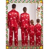 image:imageSWOMOG Family Matching Christmas Pajamas Set Silk Satin Long Sleeve Sleepwear WomenMenKids Button Down Loungewear Pj SetReindeer Snowflake Print