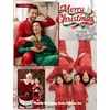 image:imageSWOMOG Family Matching Christmas Pajamas Set Silk Satin Long Sleeve Sleepwear WomenMenKids Button Down Loungewear Pj SetReindeer Snowflake Print