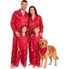 image:imageSWOMOG Family Matching Christmas Pajamas Silk Satin Long Sleeve Button Down 2Pcs Festival Sleepwear for MenWomen amp KidsGreen Christmas Santa
