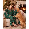 image:imageSWOMOG Family Matching Christmas Pajamas Silk Satin Long Sleeve Button Down 2Pcs Festival Sleepwear for MenWomen amp KidsRed Candy Cane