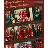image:imageSWOMOG Family Matching Pajama Set Silky Satin Pajamas Long Sleeve Sleepwear Button Down Loungewear 2 Pcs Pj SetChristmas Pattern Red 130Age for 89Y