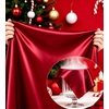 image:imageSWOMOG Family Matching Pajamas Sets Long Sleeve 2 Pcs Silk Satin PJs SetsRed