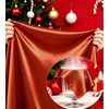 image:imageSWOMOG Family Matching Pajamas Sets Long Sleeve 2 Pcs Silk Satin PJs SetsRust Brown