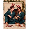 image:imageSWOMOG Family Satin Matching Pajama Sets Couple Silk Christmas PJs Long Sleeve Sleepwear 2 Pieces Loungewear