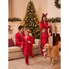 image:imageSWOMOG Matching Family Christmas Pajamas Set Couple Silk Satin Pj Set Button Down WomenMenKids Holiday SleepwearRed