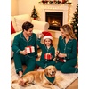 image:imageSWOMOG Matching Family Pajama Set Christmas Pajama Button Down Holiday Sleepwear Set Pet Green Small