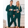 image:imageSWOMOG Matching Family Pajama Set Long Sleeve Christmas Pajama Button Down Holiday Sleepwear Set with PocketsGreen