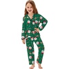 image:imageSWOMOG Matching Family Pajama Set Long Sleeve Christmas Pajama Button Down Holiday Sleepwear Set with PocketsGreen Christmas Santa